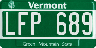 VT license plate LFP689