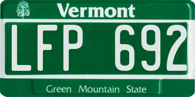 VT license plate LFP692