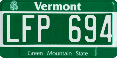 VT license plate LFP694