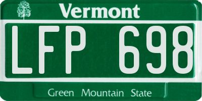 VT license plate LFP698