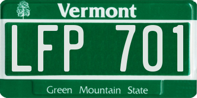 VT license plate LFP701