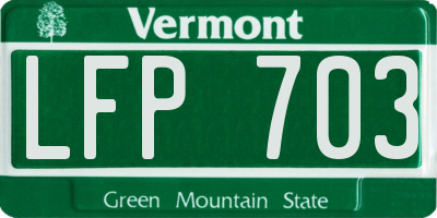 VT license plate LFP703