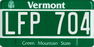 VT license plate LFP704