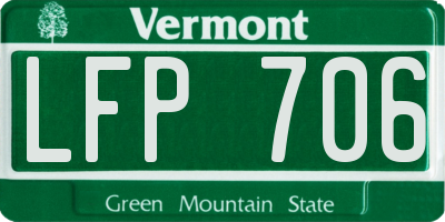 VT license plate LFP706