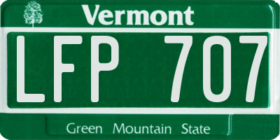 VT license plate LFP707