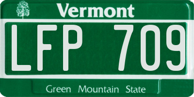 VT license plate LFP709