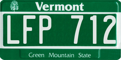 VT license plate LFP712