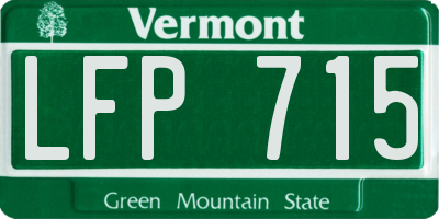 VT license plate LFP715