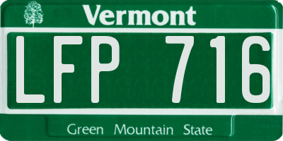 VT license plate LFP716