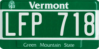 VT license plate LFP718