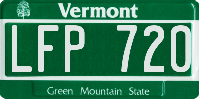 VT license plate LFP720