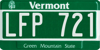 VT license plate LFP721