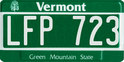 VT license plate LFP723