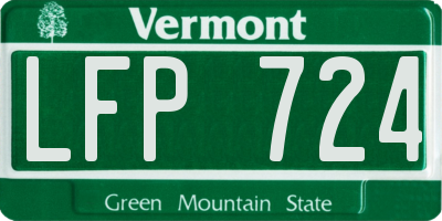 VT license plate LFP724