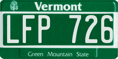 VT license plate LFP726