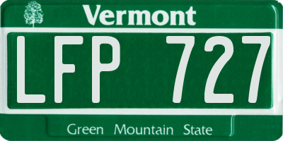 VT license plate LFP727