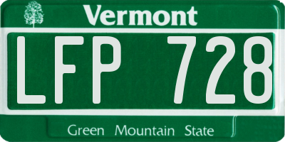 VT license plate LFP728