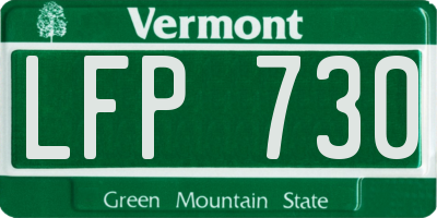 VT license plate LFP730