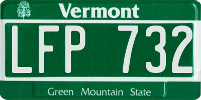 VT license plate LFP732