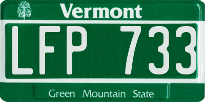 VT license plate LFP733