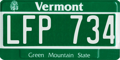 VT license plate LFP734