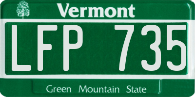 VT license plate LFP735