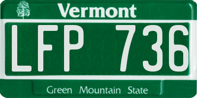 VT license plate LFP736