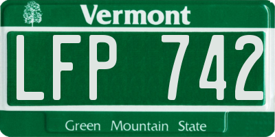 VT license plate LFP742