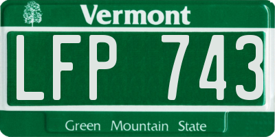 VT license plate LFP743