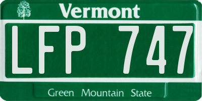 VT license plate LFP747