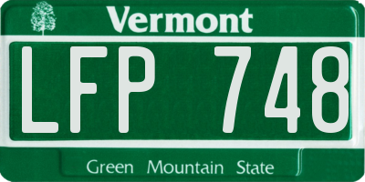 VT license plate LFP748