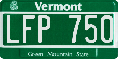 VT license plate LFP750