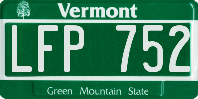 VT license plate LFP752