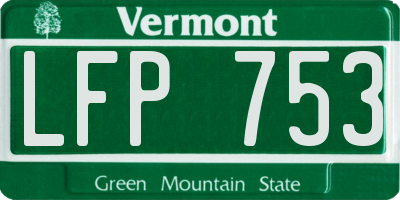 VT license plate LFP753