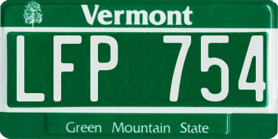 VT license plate LFP754
