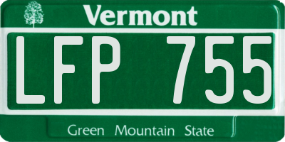 VT license plate LFP755
