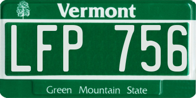 VT license plate LFP756
