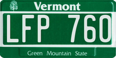 VT license plate LFP760