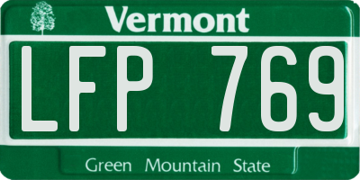 VT license plate LFP769