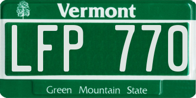 VT license plate LFP770
