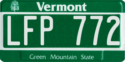 VT license plate LFP772