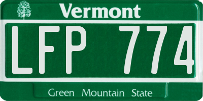 VT license plate LFP774
