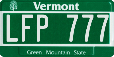 VT license plate LFP777