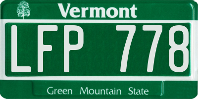 VT license plate LFP778