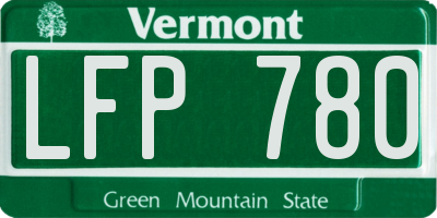 VT license plate LFP780