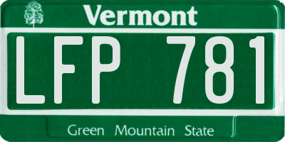 VT license plate LFP781