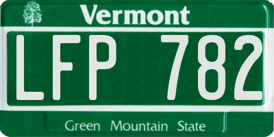 VT license plate LFP782