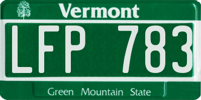 VT license plate LFP783