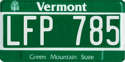 VT license plate LFP785