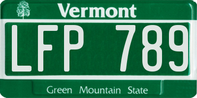 VT license plate LFP789